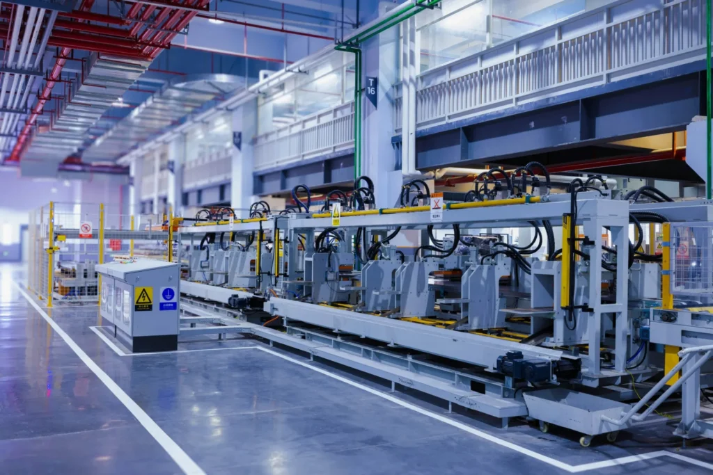 Ligne de production dans un site industriel